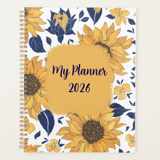 Couverture de planificateur floral tournesol (Devant)