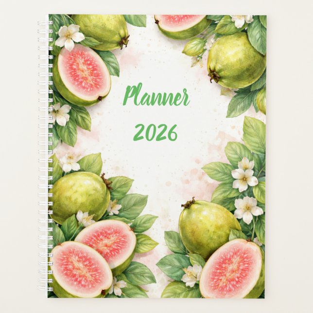 Couverture de planner à l'aquarelle guave  (Devant)