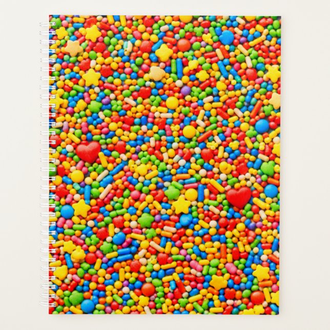 Couverture de planner Sprinkle | Bonbons Arc-en-Ci (Devant)