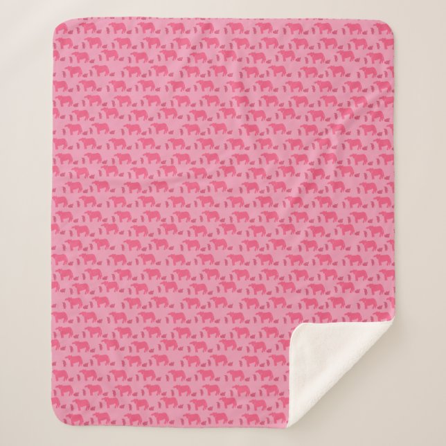Couverture de Sherpa rose sinistre Vaches Ranch oc (Devant)