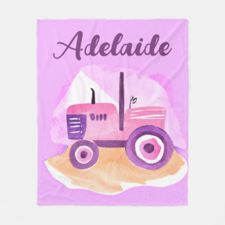 Couverture de tracteur rose et violet personnalisé