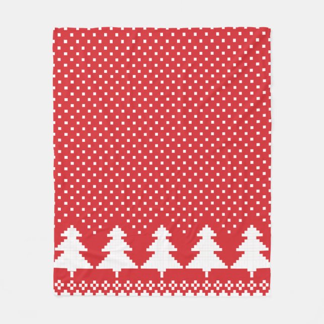 Couverture de tricot de pin rouge (Devant)