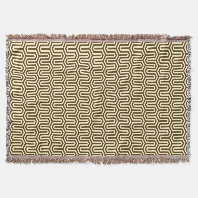 Couverture Déco motif égyptien - chocolat et crème (Devant)