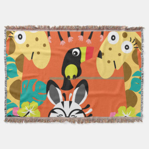 Couverture Décor d'animaux de la jungle de pépinière