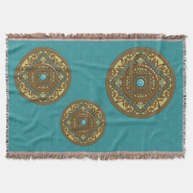 Couverture décorative Mandala Poissons (Devant)