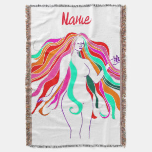 Couverture Déesse aux cheveux longs multicolores Thunder_Cove