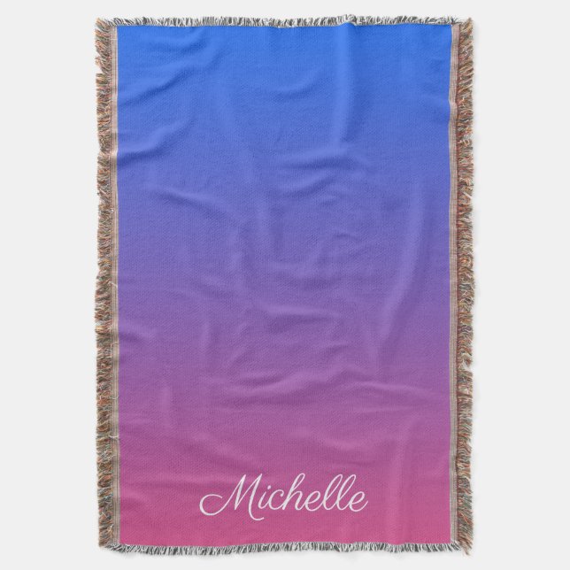 Couverture dégradé bleu et rose foncé personnalisé (devant Vertical)
