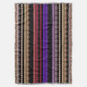 Couverture Dentelle multicolore sur noir