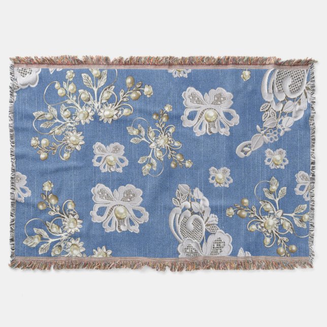 Couverture Dentelles et perles texturées Denim (Devant)