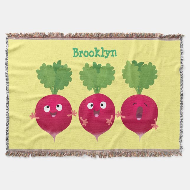 Couverture Des radis mignons chantant des légumes de dessin a (Devant)