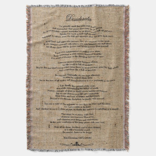 Couverture Desiderata "choses désirées" sur la toile de jut
