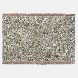 Couverture Design floral complexe en Brown et blanc
