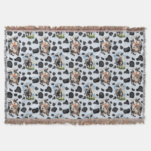 Couverture Design Motif animal de vache