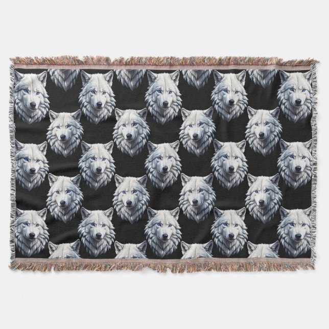 Couverture Design Motif de tête de loup blanc (Devant)