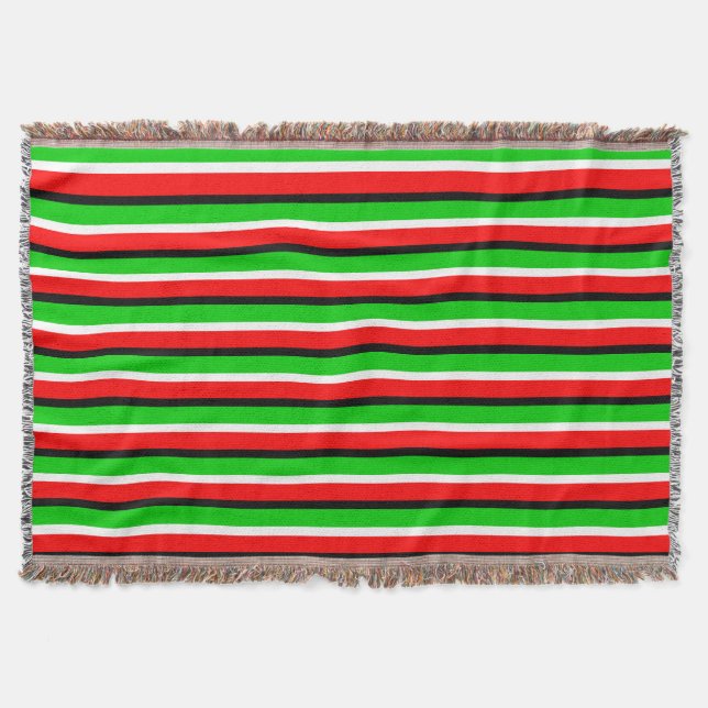 Couverture Design Motif Red Green Stripes (Devant)