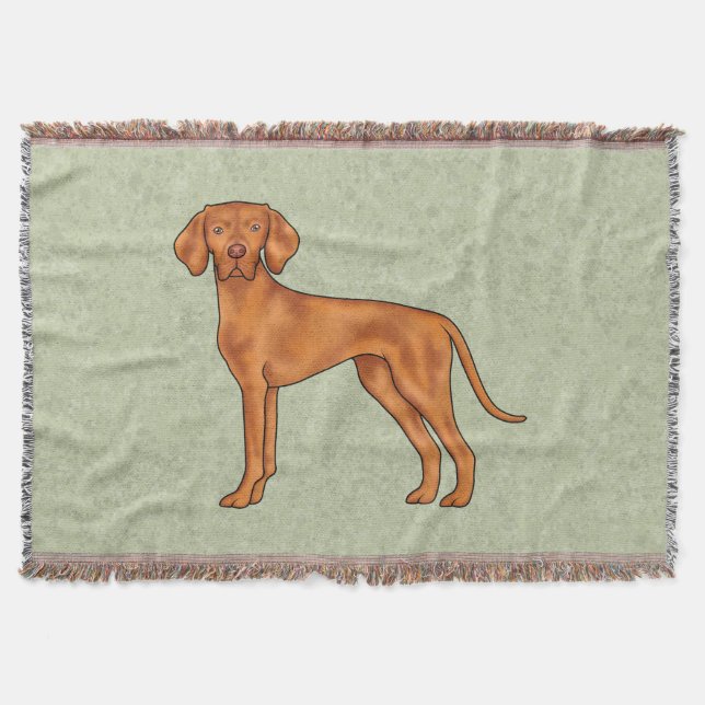 Couverture Dessin animé de chien Pointer Vizsla hongrois Vert (Devant)