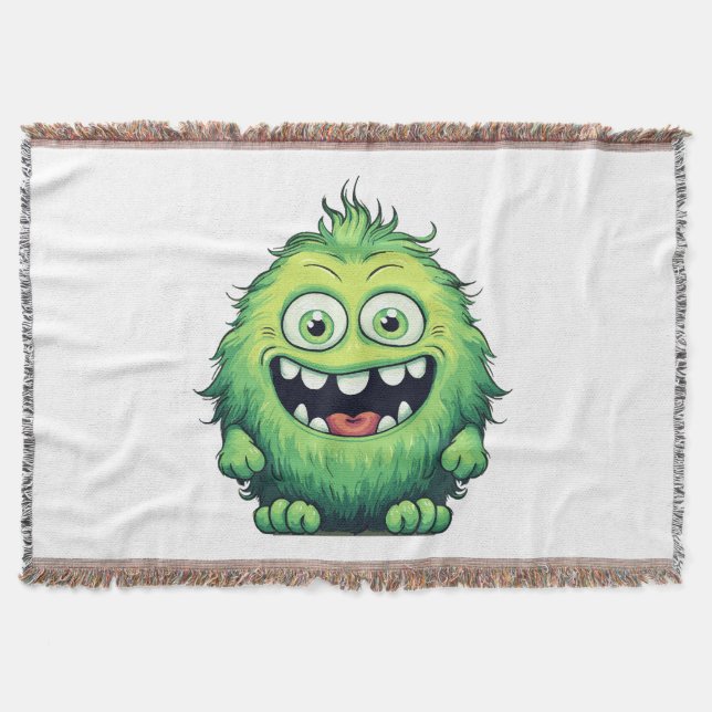 Couverture Dessin animé de monstre vert mignon souriant (Devant)