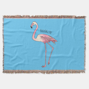 Couverture dessin animé d'oiseau Flamant rose