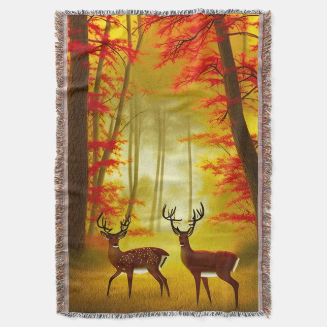 Couverture Deux cerfs dans une forêt d'automne / Bois (devant Vertical)