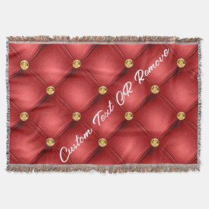 Couverture Diamant Rouge Tufted Thon Blanket Texte Personnali