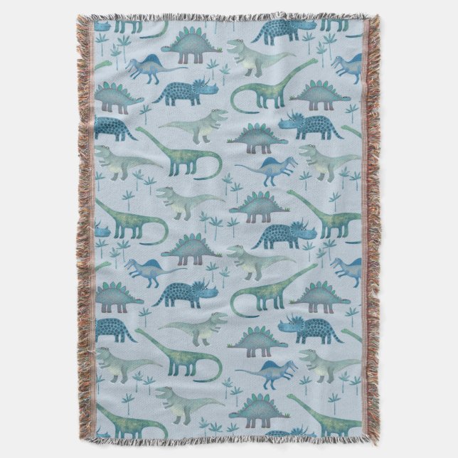 Couverture Dinosaur Motif bleu (devant Vertical)