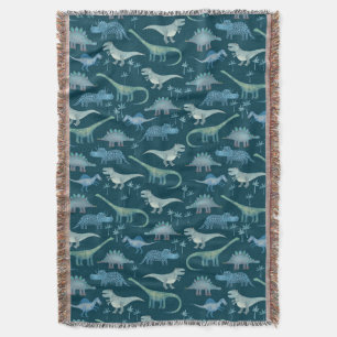 Couverture Dinosaur Motif Turquoise Vert