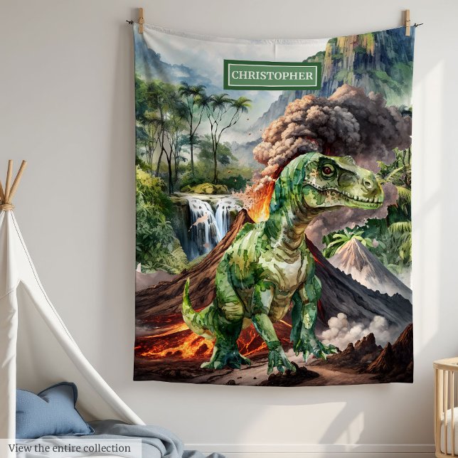 Couverture Dinosaure personnalisée Anniversaire Ca (Personalized Dinosaur Blanket Birthday Gift for Kids)