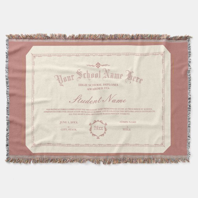 Couverture Diplôme personnalisé traditionnel rouge doux (Devant)