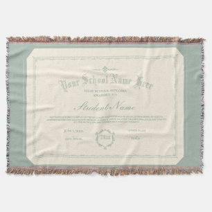 Couverture Diplôme personnalisé traditionnel Vert doux