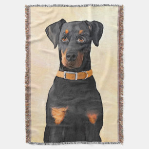 Couverture Doberman Pinscher Peinture non découpée Art origin