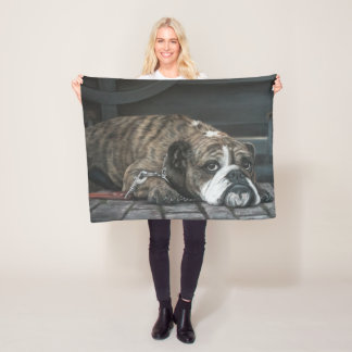 Couverture d'ouatine de bouledogue de bleus de