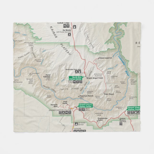 Couverture d'ouatine de carte de canyon grand (Devant (Horizontal))
