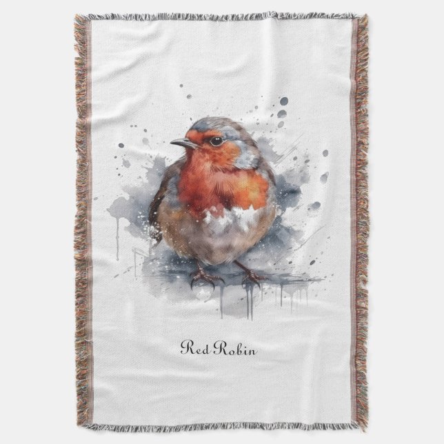 Couverture Douce Robin, personnalisé (devant Vertical)