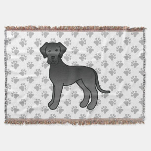 Couverture Doux chien de dessin animé Grand Danois noir