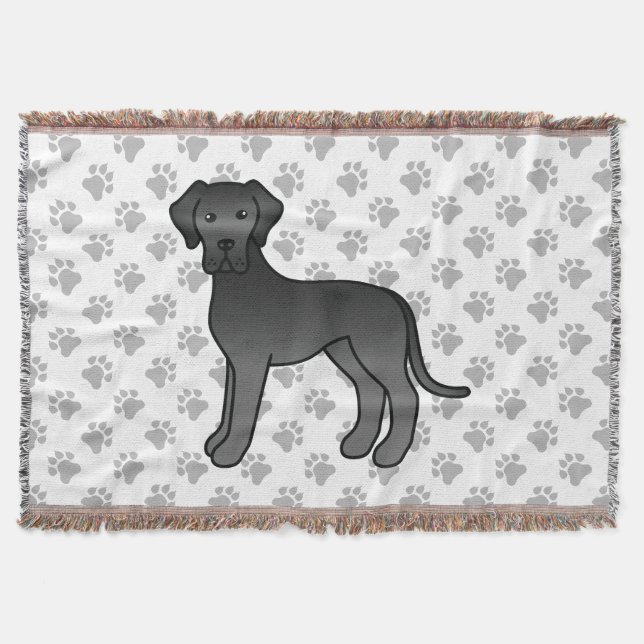 Couverture Doux chien de dessin animé Grand Danois noir (Devant)
