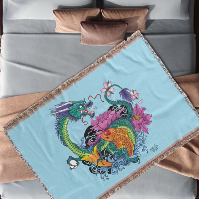 Couverture Dragon d'eau chinois Poisson Koi (Créateur téléchargé)