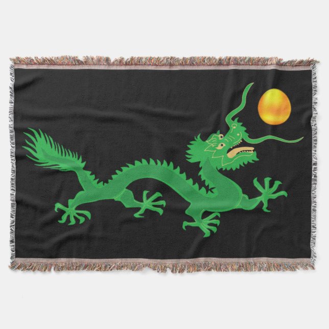 Couverture Dragon vert avec Bal Soleil Doré sur Noir (Devant)
