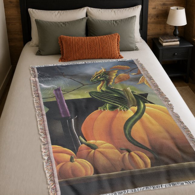 Couverture Dragon vert de citrouille de fantaisie d'Halloween (Créateur téléchargé)