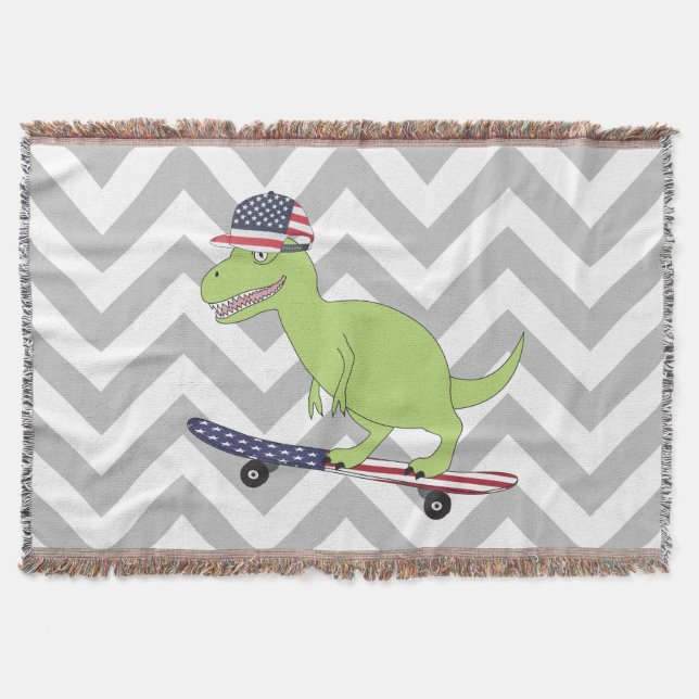 Couverture Drapeau américain Dinosaure Skate (Devant)