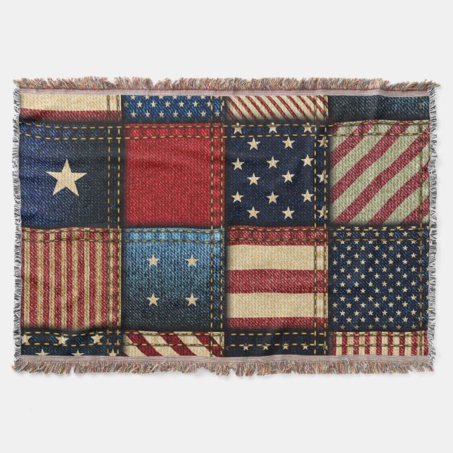 Couverture Drapeau Américain, Motif sans chichi. (Devant)