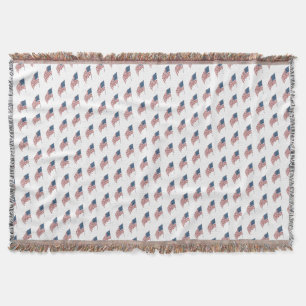 Couverture Drapeau américain patriotique vintage au vent