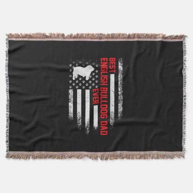 Couverture Drapeau américain vintage Meilleur Bulldog anglais (Devant)
