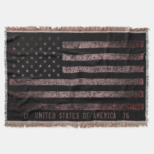 Couverture Drapeau américain vintage rose Grunge Texte Perdu (Devant)