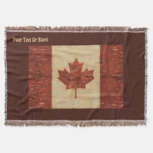 Couverture Drapeau Canadien Sur L'Écorce De Birch Intérieur