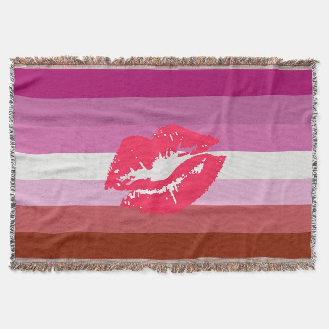 Couverture Drapeau de fierté lesbienne au rouge à lèvres (Devant)