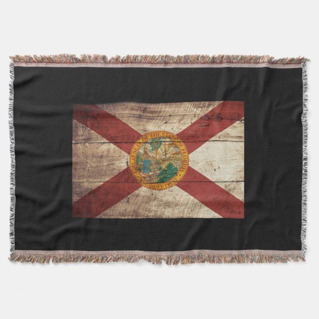 Couverture Drapeau d'état de la Floride sur le vieux grain en (Devant)