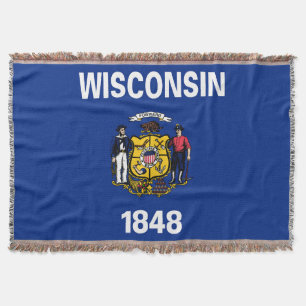 Couverture Drapeau d'État du Wisconsin Imprimer Patriotique