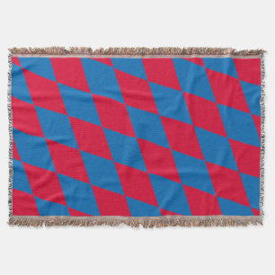 Couverture Drapeau diamant Bavière bleu et rouge Motif