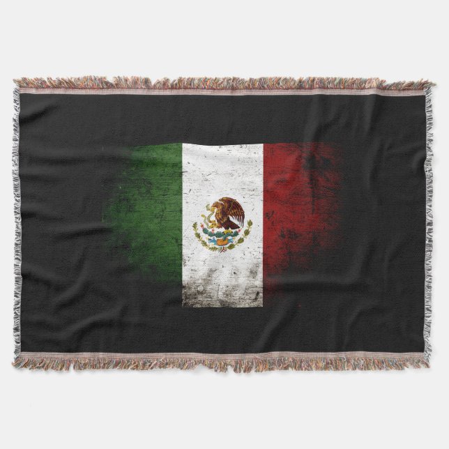 Couverture Drapeau du Mexique Black Grunge (Devant)