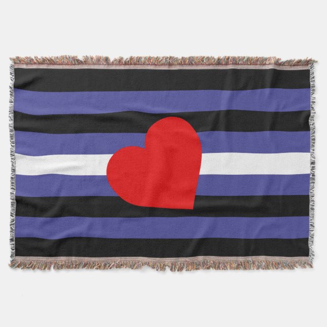 Couverture Drapeau et cœur de fierté en cuir (Devant)